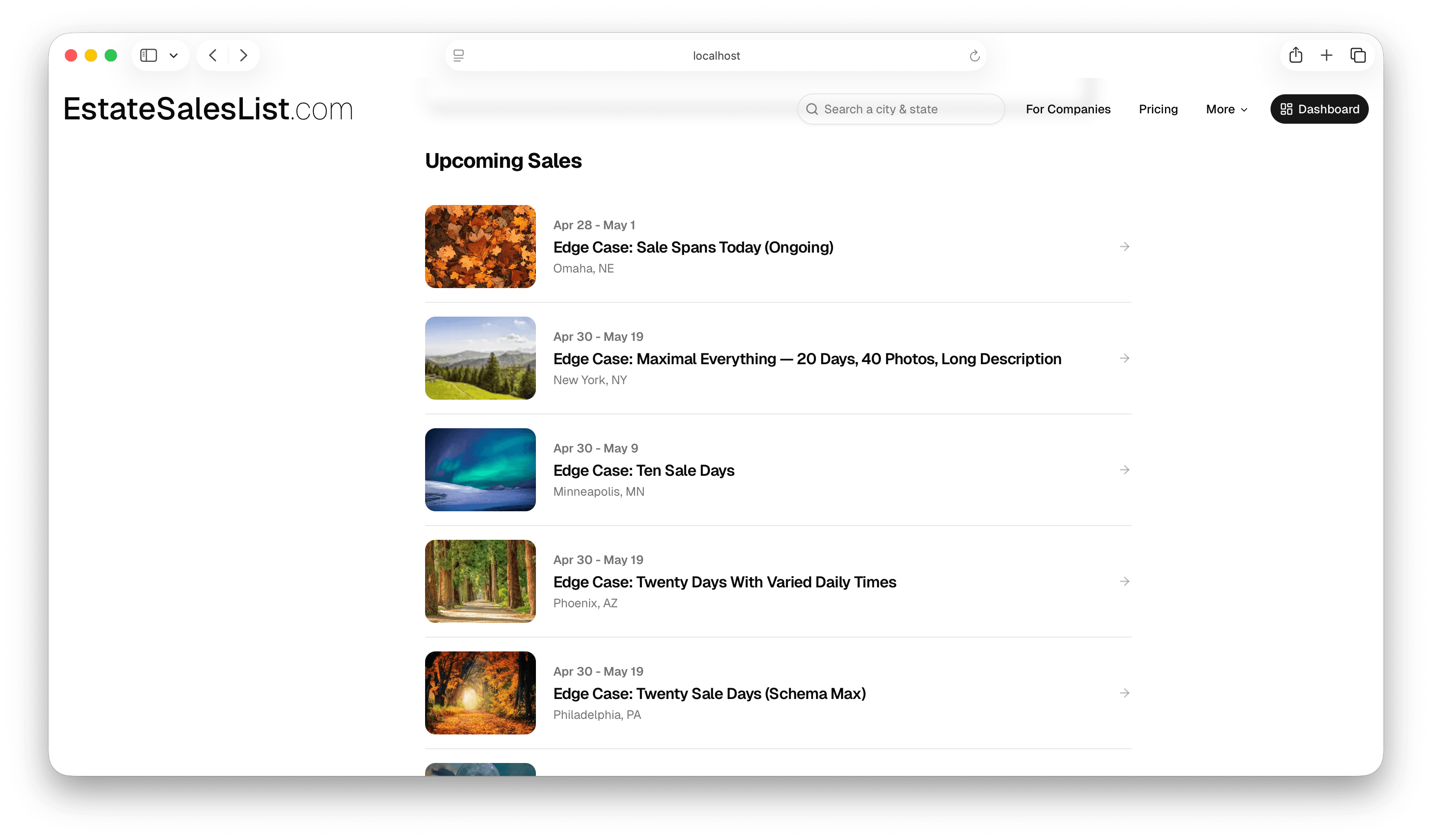 Your company's upcoming sales are now displayed directly on your company profile page.