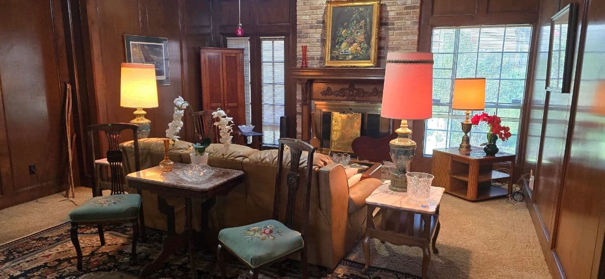 Olde Oaks Estate: Paneled Living Room, Crystal, Jewelry, and Tools