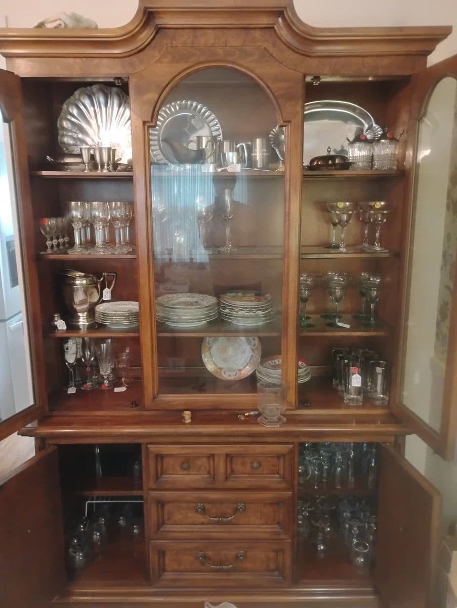 Spring Downsizing: Leather Sectional, China Cabinet, and Garden Tools