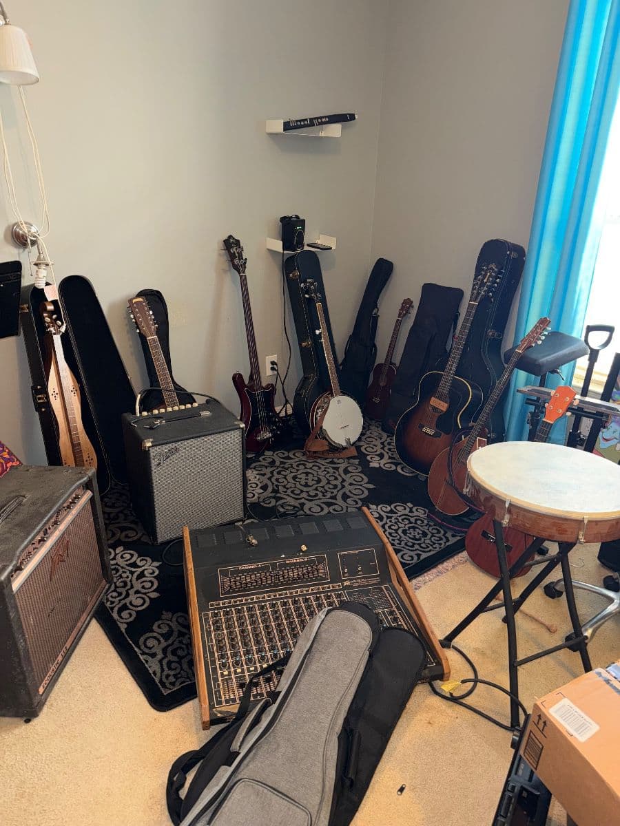 Cypress House: Instruments, Framed Art, and a Full Garage