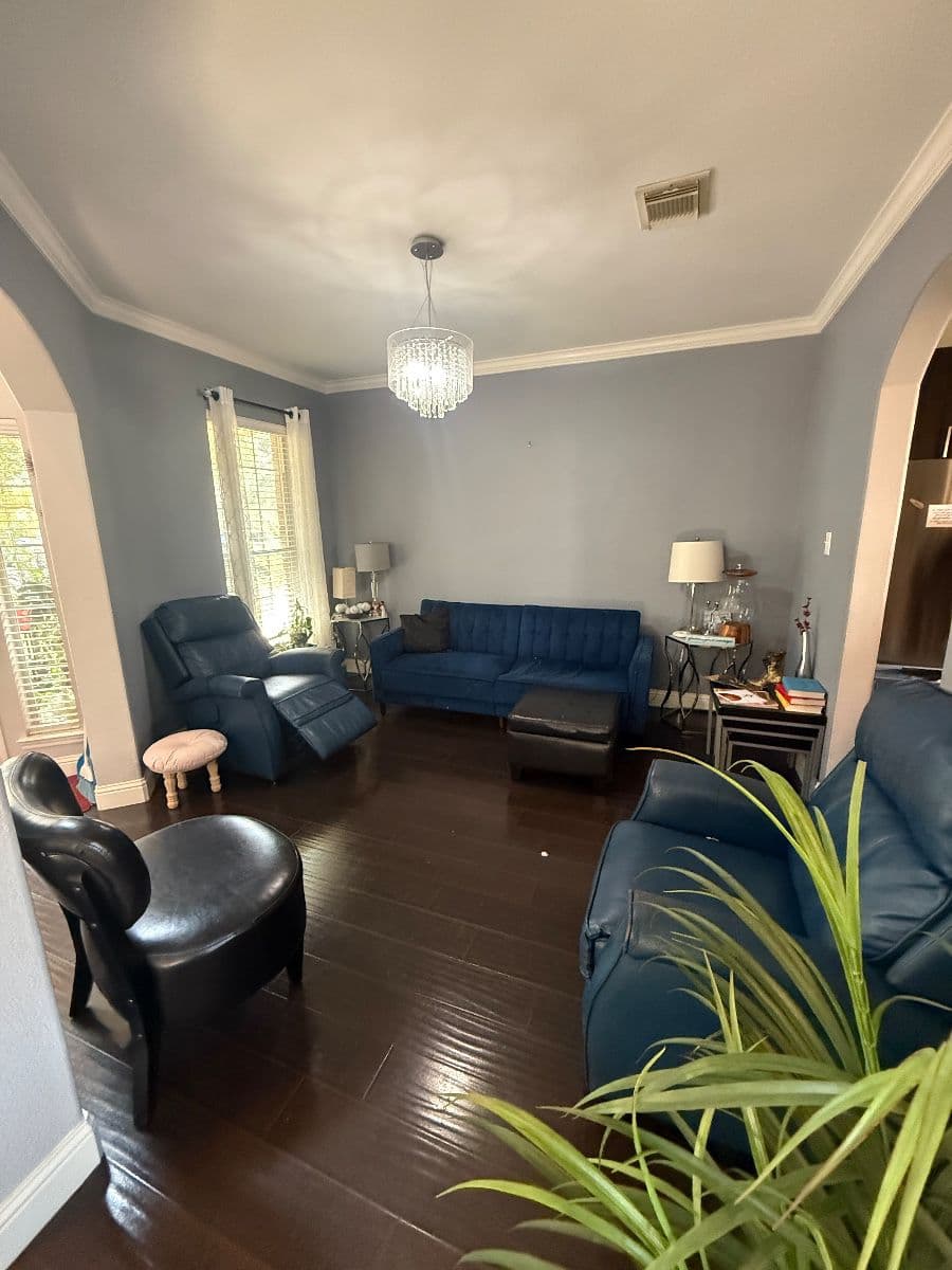 Richmond Home: Kitchen Machines, Blue Seating, and Electronics