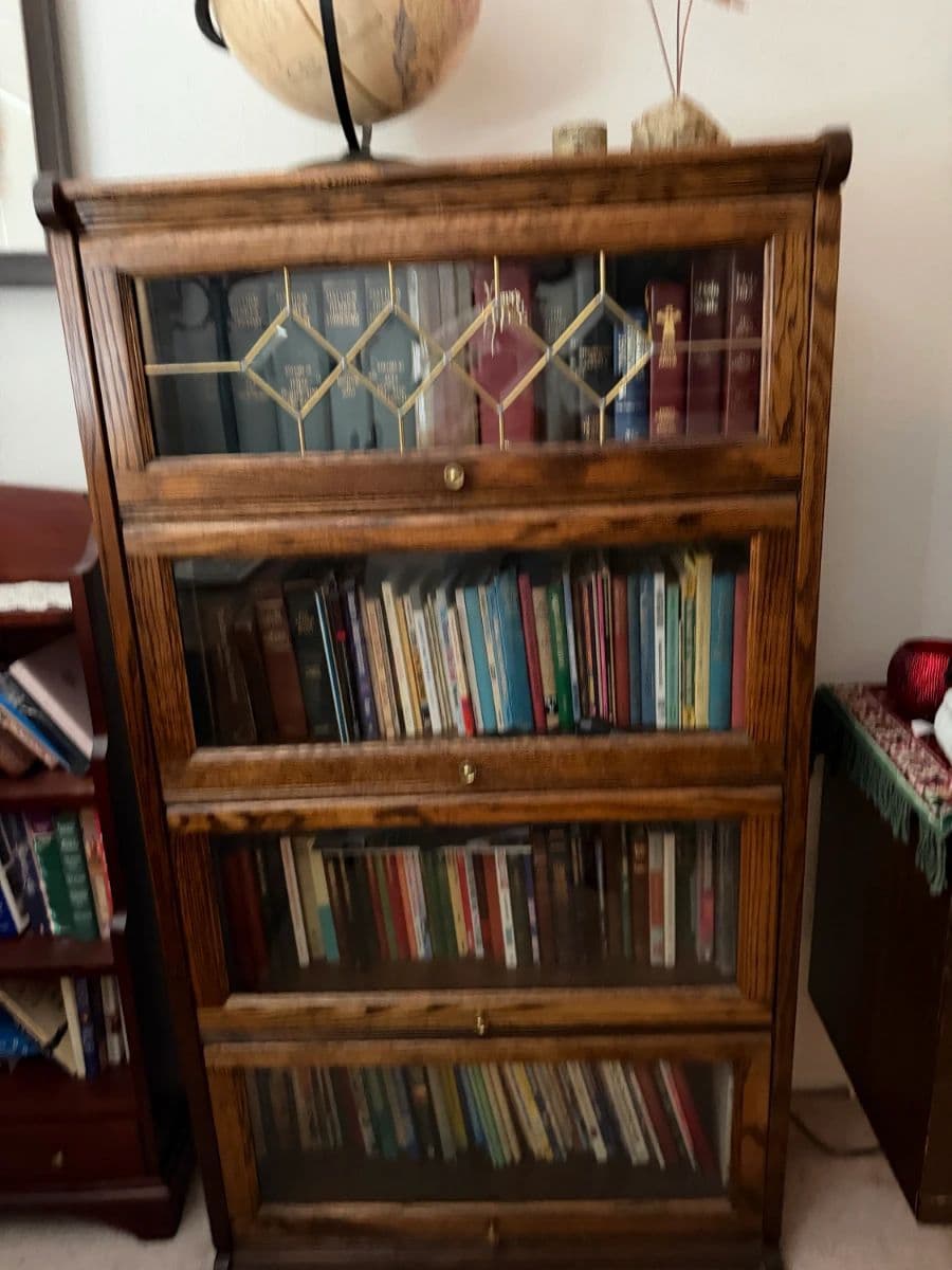 West Memorial Katy: Globe-Wernicke Bookcase, Burl Wood & French Provincial